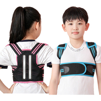 Correcteur de posture anti-cyphose pour enfants avec logo personnalisé, réglable, respirant, en polyester, avec fermeture auto-agrippante et stabilisateur dorsal