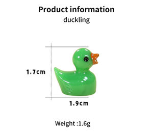 Gran oferta DIY 3D resina artesanía decorativa jardín miniatura resplandor en efecto oscuro pato ornamento hierba Material llavero Accesorios - Product Image 3