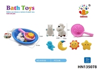 Canard de bain en plastique souple coloré en gros, jouet animal en vinyle pour bébé, jouets de douche pour salle de bain pour enfants, avec son