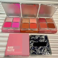 Palette de fards à joues effet flou et illuminateur - Fards à joues en poudre haute brillance et mats pour le visage, longue tenue