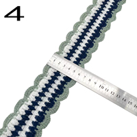 Ruban de dentelle ondulée de 5,8 cm, broderie crochet festonnée, style ethnique, sangle jacquard tissée, garniture en dentelle ondulée pour vêtements