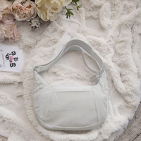 Sac bandoulière personnalisé en nylon, grand format, avec fermeture éclair, unisexe, léger et portable, style croissant/lune/bourse/hobo