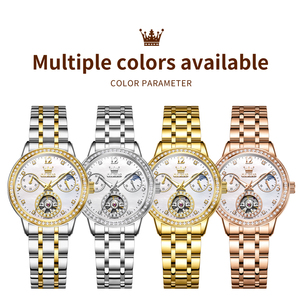 OLEVS 6750 Factory Reloj OEM, bracelets personnalisés avec logo, acier inoxydable, <span class=keywords><strong>montre</strong></span> automatique de luxe à phases lunaires pour <span class=keywords><strong>femme</strong></span>, <span class=keywords><strong>montre</strong></span> <span class=keywords><strong>mécanique</strong></span> pour <span class=keywords><strong>femme</strong></span> - Product Image 5