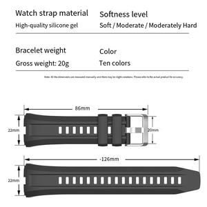 Bracelet en silicone respirant de haute qualité, réglable avec boucle à ardillon, 22 mm, sport et mode, pour montre connectée - Product Image 4