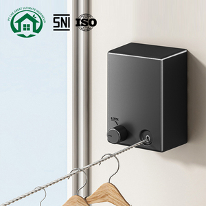 Séchoir à linge mural télescopique automatique réglable en acier inoxydable sans perçage pour balcon, pour suspendre et sécher - Product Image 1
