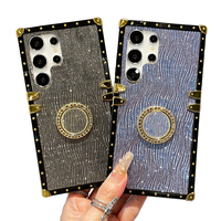 Étui de luxe en TPU à paillettes effet vaguelettes d'eau pour S24+ avec support de téléphone anti-traces de doigts et antichoc