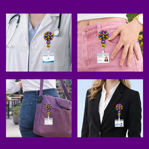 Clip Retráctil para Tarjetas de Identificación con Diseño de Animales Adorables, Perfecto para Enfermeras y Médicos, Carrete Retráctil de Acrílico Resistente - Product Image 5