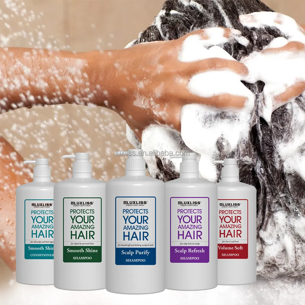 Cuidado del cabello de etiqueta privada para el crecimiento del cabello a granel Juego de champú y acondicionador de queratina sin sulfato orgánico