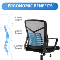 Fabricant chinois de meubles commerciaux chaise en maille de jeu ergonomique à hauteur réglable Offre Spéciale chaise de bureau de direction noire