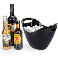 Seau à glace en plastique personnalisé pour les fêtes - Transparent avec poignées faciles à transporter, design long et étroit, style classique