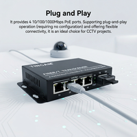Convertisseur de média fibre optique TiNCAM 10/100/1000 Mbps 4 ports PoE 1 SC 20KM SM Duplex 4 RJ45 Gigabit Plug and Play pour CCTV