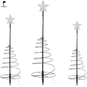 New popular LED Spiral Christmas Tree Light LEDs Battery Powered Indoor Outdoor Holiday Decoration Lamp Multi-Color