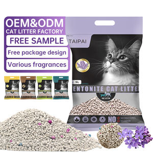 Arena natural con aroma a limón y manzana lavanda personalizada, arena para gatos de color bentonita, arena para gatos sin polvo de 10L - Product Image 1