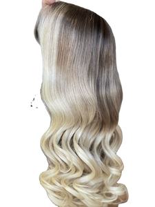 Timide Femmes Perruques 100% Cheveux Humains Avant de Lacet Perruque Transparent Dentelle Corps Vague 16 pouces 180% Densité pour les Femmes Blanches - Product Image 2