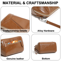 Sac à bandoulière mini-baril en cuir véritable pour femme avec fermeture éclair, forme compacte, idéal pour les sorties, les voyages, décontracté, marque privée ODM