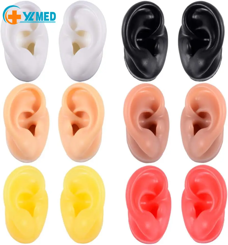 نموذج أذن سيليكون ناعم للمساعدات السمعية بالحجم الطبيعي نموذج الأذن البشرية محاكاة عرض الدعائم أدوات التدريس عرض المجوهرات