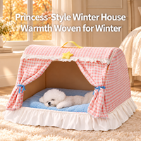 Lit-tente douillet pour chats et petits chiens, maisonnette intérieure pour chats, coussin moelleux, grotte de couchage, vente en gros OEM