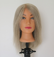 Tête de Mannequin d'Entraînement Bicolore à Prix d'Usine avec Cheveux Humains Réels pour Coiffeur – Poupée d'Entraînement pour la Pratique de la Coupe et du Coiffage