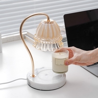 Vente chaude nouveau brûleur d'encens électrique bois et métal lampe de nuit avec minuterie/gradateur bougie parfumée chauffe-cire de fusion