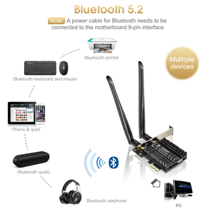 อะแดปเตอร์ EDUP 5400Mbps ความเร็วสูง รุ่นทดลองใช้ Band <span class=keywords><strong>AX210</strong></span> <span class=keywords><strong>Wifi</strong></span> 6E การ์ดเชื่อมต่อ PCIE <span class=keywords><strong>Wifi</strong></span> สำหรับคอมพิวเตอร์ตั้งโต๊ะ - Product Image 4