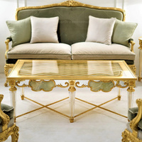 Table basse carrée de luxe haut de gamme en acrylique avec incrustations de jade baroque pour villa de luxe, hall d'hôtel