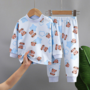 Herbst Kinder Langarm-Hosen-<span class=keywords><strong>Set</strong></span> Baumwoll-Unterwäsche <span class=keywords><strong>Baby</strong></span> Neue Pyjamas Schlafanzug Hausanzug - Product Image 4