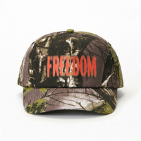 Casquette de baseball camouflage personnalisée en gros pour commande OEM, motif arbre, lettres brodées en 3D, pour la chasse, la pêche, les activités de plein air, en coton, chapeau de sport