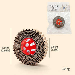 Mainan bola cakar kucing interaktif, jalur kertas bergelombang tahan lama + bola bel bel bel, ramah cakar, tahan gigitan - Product Image 3