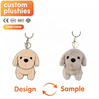 Jouet en peluche personnalisé pour chien avec option porte-clés, porte-clés chiot en peluche doux, cadeau mignon pour enfants et breloque de sac décorative