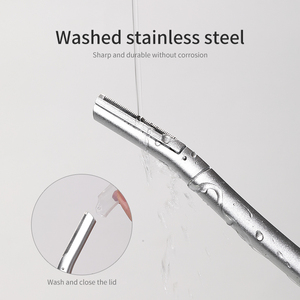 Recortadora <span class=keywords><strong>de</strong></span> <span class=keywords><strong>Cejas</strong></span>, Rostro y Cuerpo Touch Up Razor Ultra-Sharp con <span class=keywords><strong>Cuchilla</strong></span> <span class=keywords><strong>de</strong></span> Acero Inoxidable y Plástico JJF09, con Cubierta Protectora - Product Image 5
