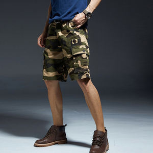 남자의 하이 퀄리티 캐주얼 스트라이프 패턴 통기성 면 혼방 카고 반바지 중간 허리 무릎 길이 스마트 캐주얼 패션 - Product Image 5