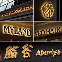 Enseigne LED décorative en métal 3D personnalisée, lettres rétroéclairées en acier inoxydable pour le nom de la boutique, le logo de la marque, la publicité