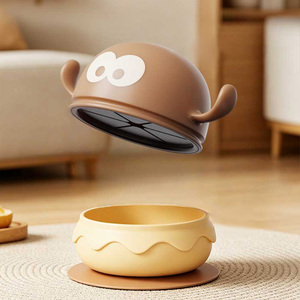 ถ้วยขนมเด็กซิลิโคนแบบถอดได้ 2-in-1 พร้อมฝาปิด ชามดูดสำหรับหย่านม ชุดอาหารเด็กปลอดสาร BPA - Product Image 1