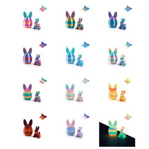 ANYWAY Ensemble d'œufs de <span class=keywords><strong>lapin</strong></span> en PLA imprimés en 3D, Art moderne, Artisanat de Pâques, Ornements, Cadeau pour enfants, Stand de rangement, Fête, Chine - Product Image 1