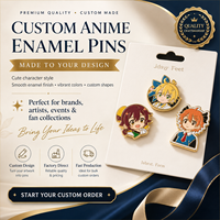 Badge en métal personnalisé de haute qualité sans minimum de commande, broche émaillée rigide, motif dessin animé mignon, épinglette gothique en émail