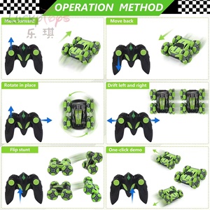 Coche de Acrobacias con Control Remoto de <span class=keywords><strong>2</strong></span>.4GHz y Tracción en las 4 Ruedas, con Rotación de 360 Grados, Juguete RC de Doble Cara para Niños, Radiocontrol Todoterreno - Product Image 5