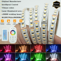 Tira de Luces LED SMD 5050 RGBW de 24 V 12 V 120 LED/m de Alta Densidad con Control Remoto por Aplicación para Fiestas, KTV, eSports, Rollo de 5 m/10 m