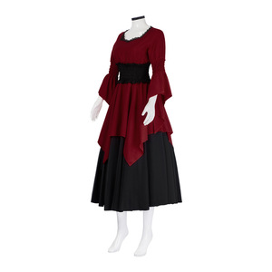 <span class=keywords><strong>Costume</strong></span> da <span class=keywords><strong>Strega</strong></span> Medievale per <span class=keywords><strong>Halloween</strong></span> da <span class=keywords><strong>Donna</strong></span>, Abito Lungo con Volant WDEC-057 - Product Image 3