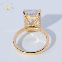 Bague de fiançailles en diamant de laboratoire radiant certifié IGI 7,2 carats, sur mesure en argent sterling 925 plaqué or 18 carats, bijoux pour femmes