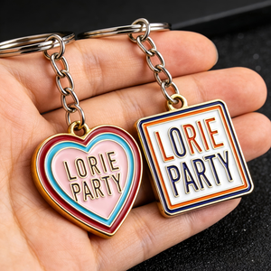 Portachiavi in Metallo Smaltato Personalizzato con Logo, <span class=keywords><strong>Serie</strong></span> Cuore, Forma Personalizzata, Colore a Scelta, con Strass alla Moda a Forma di Amore - Product Image 3