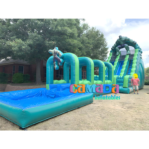 Glissière d'eau gonflable géante de 39 pieds à vendre, glissières d'eau gonflables commerciales avec piscine pour adulte - Product Image 3
