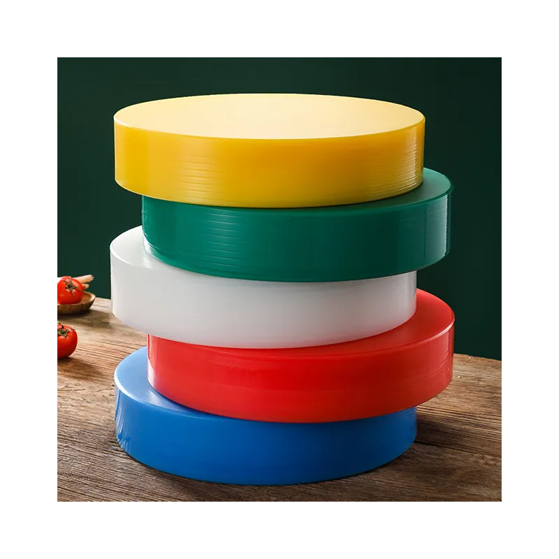 Polyethylene chopping board black white color coded the round pizza bread cheese meat extra large plastic PE cutting board