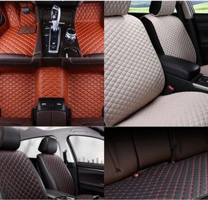 Litchi <span class=keywords><strong>matelassé</strong></span> point de diamant faux <span class=keywords><strong>cuir</strong></span> synthétique pour plancher intérieur de voiture - Product Image 6