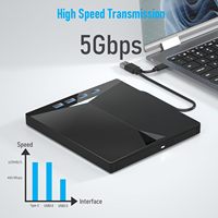 Drive DVD Eksternal 7-In-1 USB 3.0 Tipe-c CD DVD Burner Writer Drive Portabel Pembaca Kartu SD/TF untuk Laptop Desktop Windows MacOS