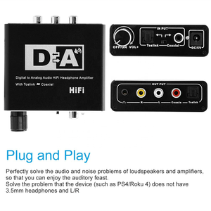 SYONG <span class=keywords><strong>HIFI</strong></span> 24bit <span class=keywords><strong>DAC</strong></span> Amp Numérique Analogique Audio Convertisseur Décodeur 3.5mm AUX RCA Amplificateur Adaptateur Toslink Audio Splitter - Product Image 6
