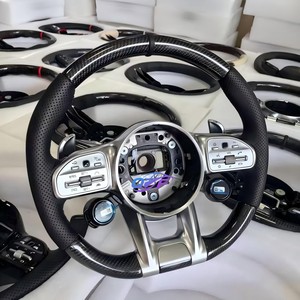 Volant de voiture en cuir perforé en fibre de carbone avancée avec LED pour Mercedes-Benz AMG GT C63 E63 S63 G63 - Meilleure vente - Product Image 4