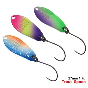 1.7g 27mm Pink UV Trout Fishing spoon Lure Single Hook Metal Spoon Lures Artificial Bait Bass Perch Spinner