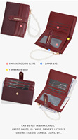 Baellerry Dompet ritsleting ramping Fashion wanita baru dengan tempat kartu dan dompet koin jendela ID/foto dan lapisan poliester kulit PU