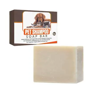 Barre de savon pour animaux de compagnie à base de plantes extra-forte pour chiens chats chiot peau sèche soulagement des démangeaisons contrôle des odeurs fabricant de savon désodorisant