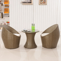Table et chaise d'extérieur en rotin, Table à thé, ensemble de 3 pièces, balcon, cour, autres meubles d'extérieur, Vietnam
